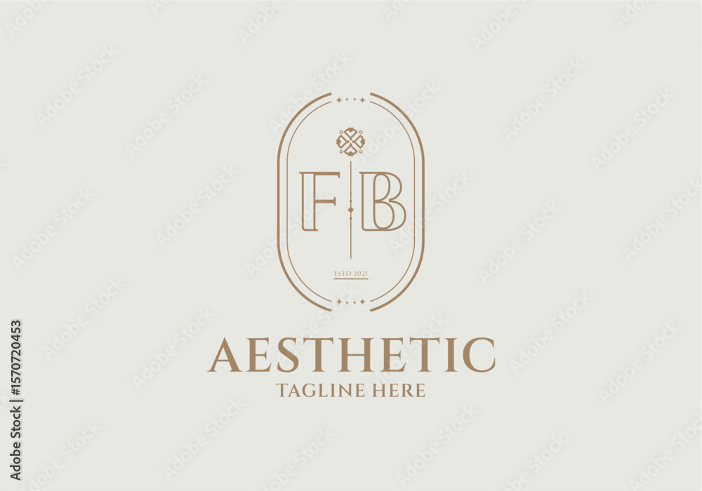 Fototapete fb initial concept with minimalist decorative frame