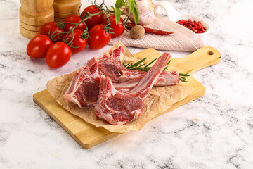 Raw Rack of Lamb for cooking
