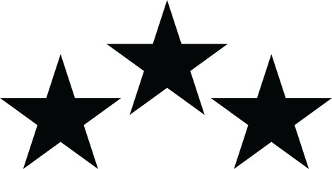 Triple Black Star Icon PNG– Simple Geometric Symbol Design