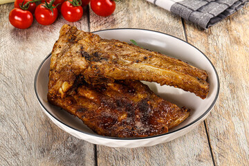 Tasty roasted pork ribs with spices