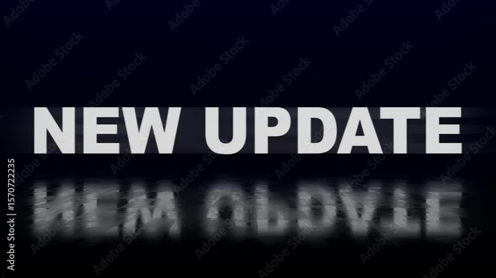 Poster new update glitch text abstract vintage twitched 4k loop motion animation . black old retro digital 