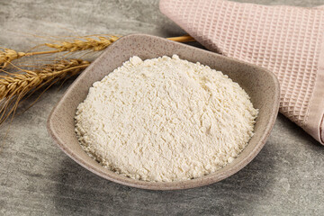 Wheat flour for cooking in the bowl