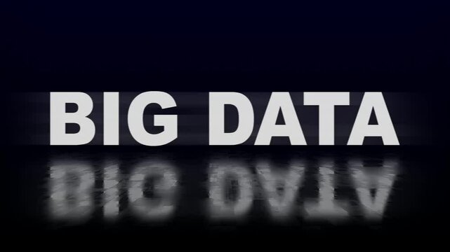 Big Data Glitch Text Abstract Vintage Twitched 4K Loop Motion Animation . Black Old Retro Digital TV Glitch Effect Including Twitch, Noise, BIG DATA kinetic cylinder glitch effect element for intro.