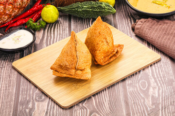 Indian cuisine - stuffed samosa pastrie