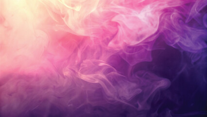 Pink and purple smoke billows in a smooth, flowing wave, creating a dark, colorful, and artful design against a black background