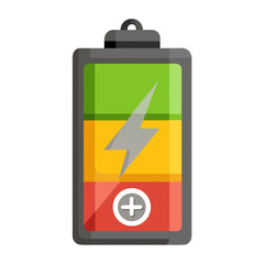 Battery charge indicator with lightning bolt and plus symbol power energy