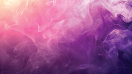 Pink and purple smoke billows in a smooth, flowing wave, creating a dark, colorful, and artful design against a black background