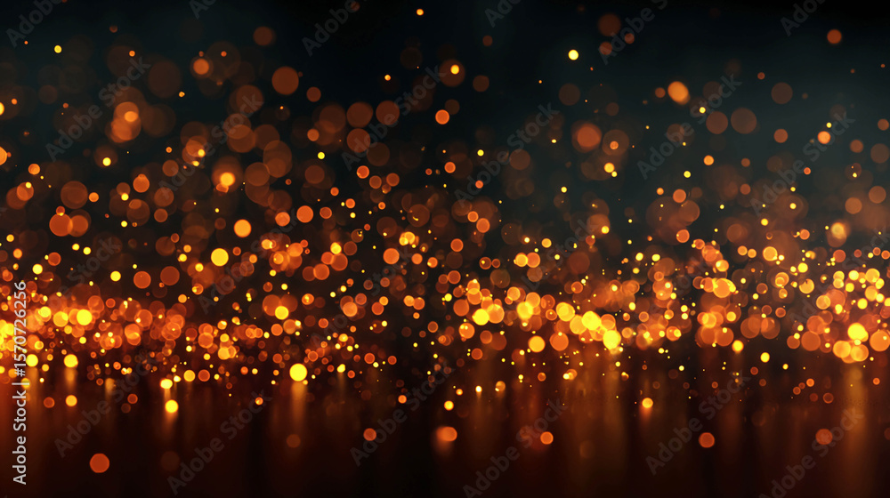 Poster the light dots vary in size and intensity, creating a picturesque and cozy glow that resembles spark