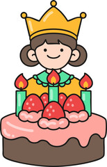 little girl with a cake