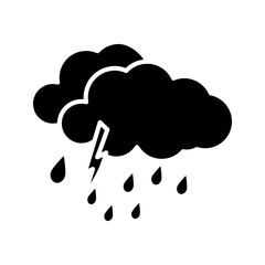 Rain Storm Clouds. Bad weathervector illustration, pictogram isolated on white background. color editable