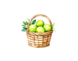 Tennis racket and white tennis ball isolated on white background

