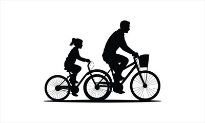 Man riding bicycle silhouette