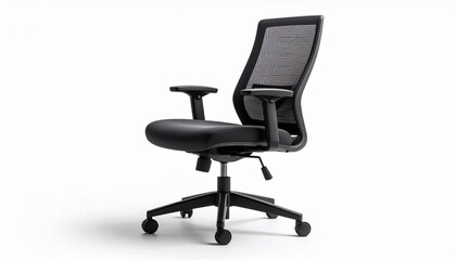Modern Ergonomic Office Chair Black Mesh Design Comfortable Seating.