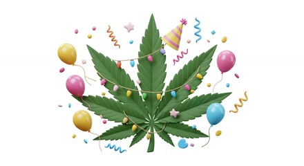 Cannabis leaf celebration design