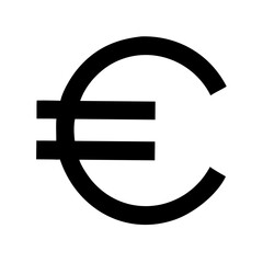 Euro currency symbol on white background euro sign finance