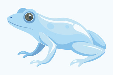 Cute light blue frog with big eyes and smooth skin
