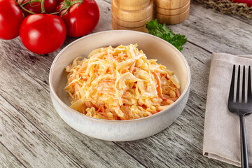 Vegan Coleslaw salad with cabbage and carrot