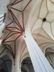 Old gothic church ceiling. Gothic cathedral interior. © Jakub