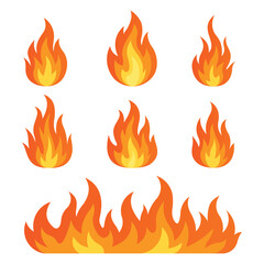 burning fire flame element set