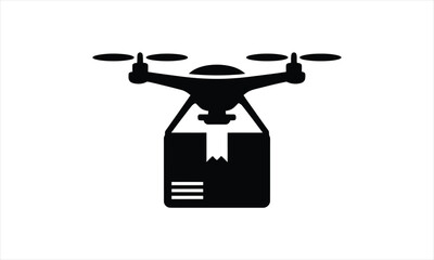 Drone flying in sky silhouette