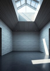 Empty room with natural light for mock up designs Empty room interior design architecture blank design room striking structures clean lines geometric shapes dramatic angles play of light and 