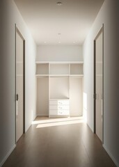 Empty closet for storage/interior design presentation Empty room interior design architecture blank design room striking structures clean lines geometric shapes dramatic angles play of light 