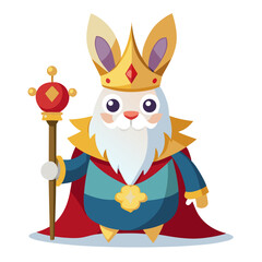 King bunny with crown and scepter royal