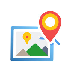 Location pin over landscape image map pin location marker