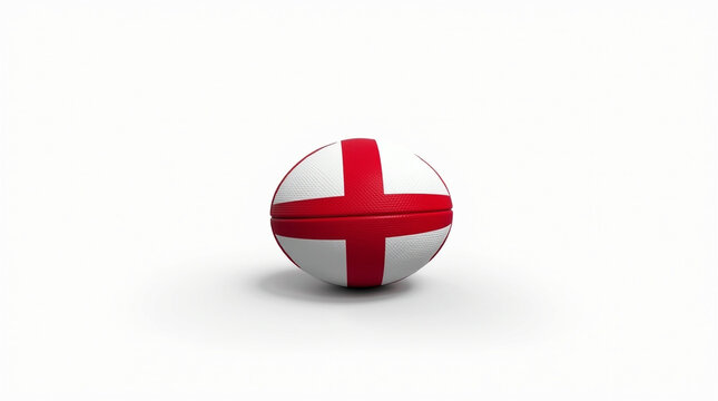 A rugby ball displaying the england flag, representing the nations passion for the sport and its competitive spirit on the field