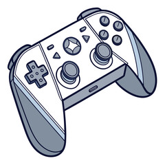 Modern gaming controller with analog sticks and buttons video game gamepad