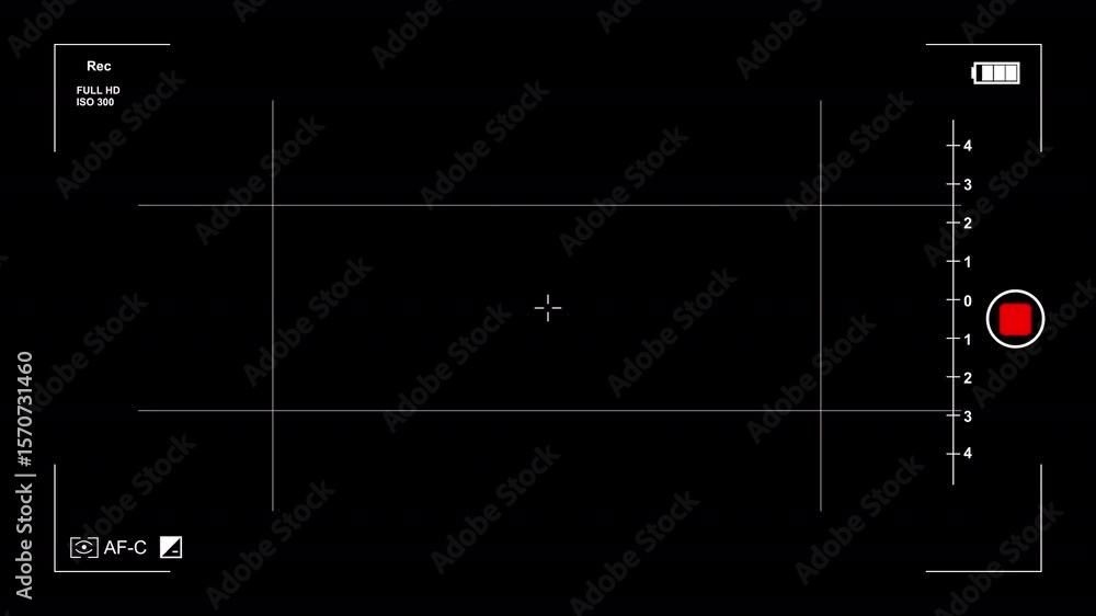 Poster camera viewfinder digital overlay display.alpha chanel video.black video recording interface with gr