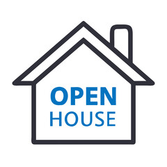 Open House Sign With House Outline real estate home