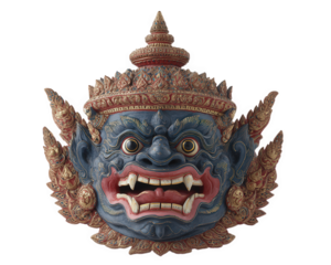 Blue mask Thai mask traditional dance performance ornate cultural dramatic fierce decorative Blue mask Thai mask traditional dance performance ornate cultural dramatic fierce decorative expression