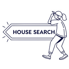 Person looking for house direction search