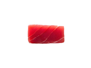 Single Piece of Raw Red Tuna Sashimi isolated on a transparent background