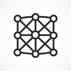 Deep Learning Layers Icon in white background – Neural Architecture Technology outline icon, Vector sign. Symbol, logo illustration. Vector graphics for Presentation and other