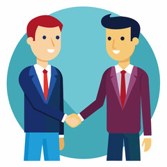 Two men shaking hands in suits handshake business