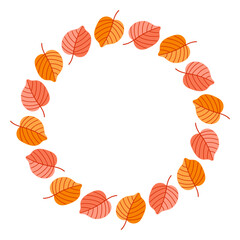Beautiful and intricate Circular Autumn Leaves Frame Design for your creative projects