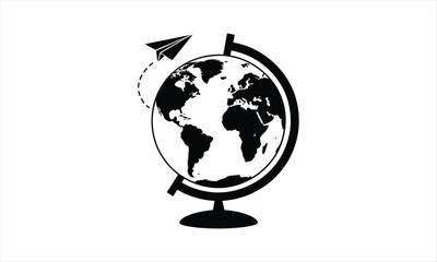 Global travel destinations silhouette