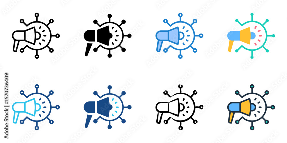 Poster marketing icon set multiple style collection
