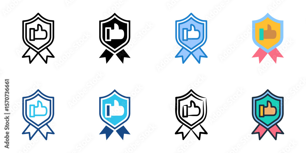 Poster quality icon set multiple style collection