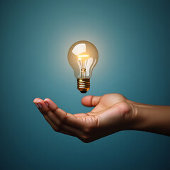 hand holding light bulb