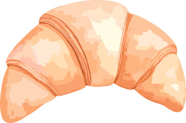 Croissant watercolor vector illustration
