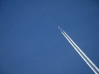 jet in the blue sky