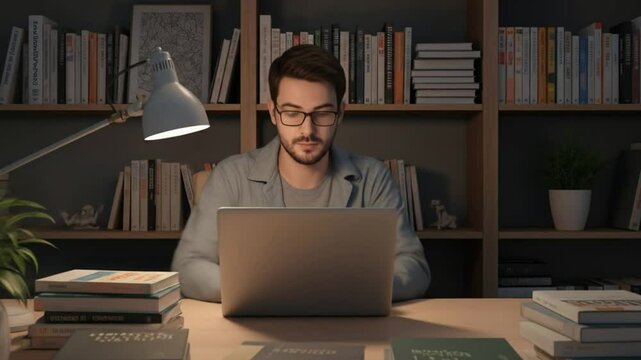 Person working on laptop in study area