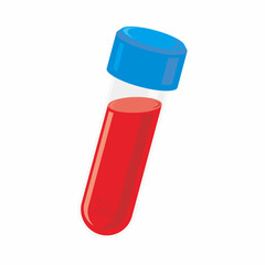 test tube isolated on white background. vial of blood sample