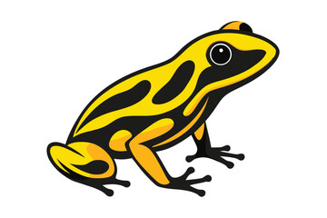 Vibrant yellow and black poison dart frog illustration
