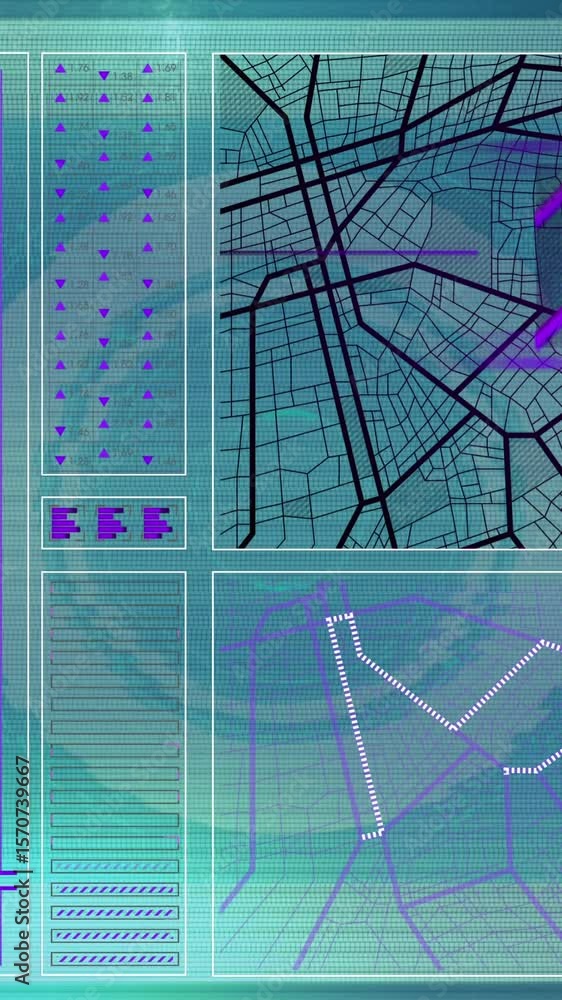 Aufkleber animation of data processing over blue background