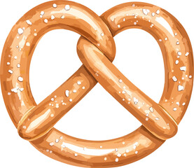 Pretzel watercolor vector illustration
