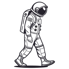 Astronaut walking in space suit exploration cosmos